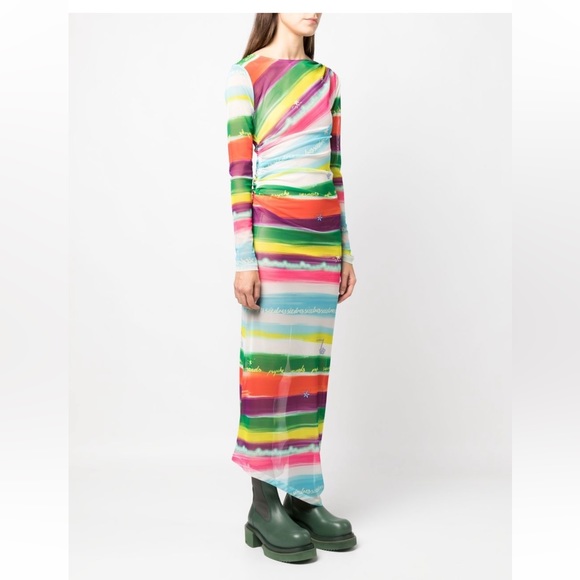 SIEDRES HERA STRIPED STRETCH-MESH MIDI DRESS - Picture 5 of 9